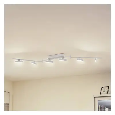 Lindby Lindby LED reflektor Eldrin, bílý, 6 světel, světelný pásek