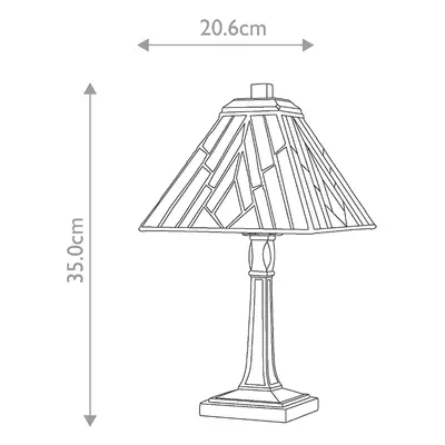 Elstead Stolní lampa Alderley, 20 cm x 20 cm, Tiffany styl, bronzová barva