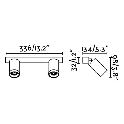 FARO BARCELONA Nástěnné bodové svítidlo Stan, bílé, hliníkové, šířka 33,6 cm, 2 světla.