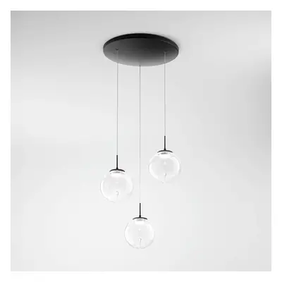 Fabas Luce LED závěsné svítidlo Ariel, 3 světla, kulaté, krokový stmívač, CCT