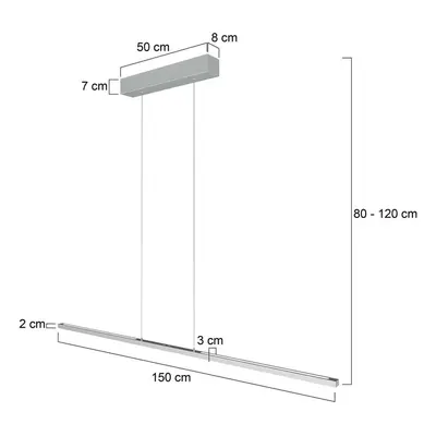 Steinhauer Závěsné svítidlo LED Bande, 155 cm, nahoru/dolů, ocel, CCT, stmívač