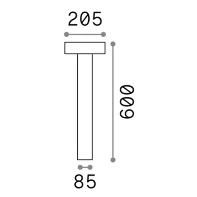 Ideallux Světlo na cestu Ideal Lux Tesla antracit, hliník, výška 60 cm