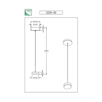 Fabas Luce Závěsné svítidlo LED Dunk, hliník, 1 světlo, 3 000 K, kov