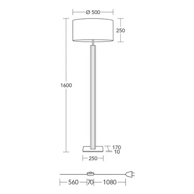 HerzBlut HerzBlut stojací lampa Karl K, kulatá, dřevo, bílá, 160 cm, E27