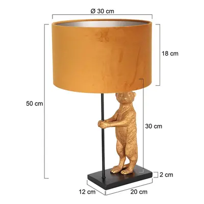 Steinhauer Animaux 8228ZW stolní lampa, kov, samet, zlatá, černá