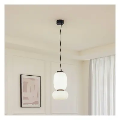 Lucande Lucande LED závěsné svítidlo Lucya, 2 světla, sklo, bílá, 43 cm