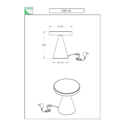 Fabas Luce Stolní lampa LED Neutra, výška 20 cm, nikl, dotykový stmívač