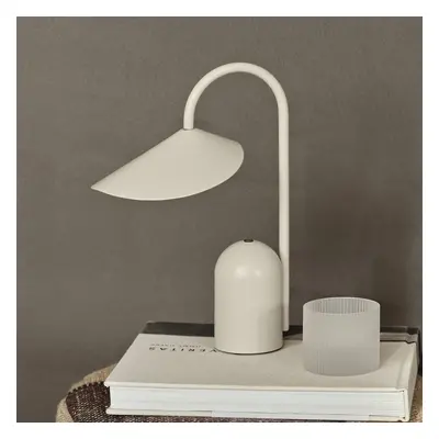 ferm LIVING ferm LIVING LED dobíjecí stolní lampa Arum, béžová, stmívatelná, IP44