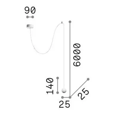 Ideallux Ideal Lux Archimede Sfera LED závěsné svítidlo, černá, kov