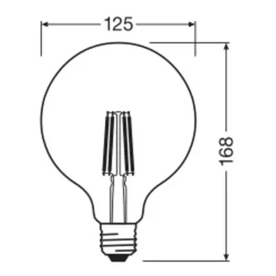 OSRAM OSRAM LED žárovka Globe G125 E27 7,2W Filament 4 000K