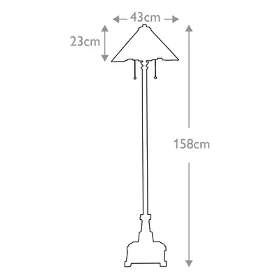 QUOIZEL Stojací lampa Inglenook, Tiffanyho styl, bronz, výška 158 cm