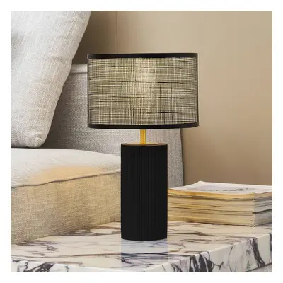 Lindby Stolní lampa Lindby Sorscha, černá, železo, Ø 26 cm