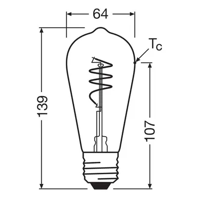 OSRAM OSRAM LED Vintage ST64 E27 3,4W 927 Spiral Filament čirá