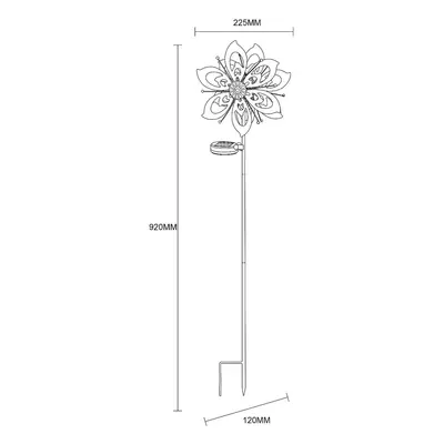 Globo LED solární zemní světlo 36571, květina, zvonkohra, kovové