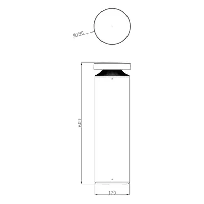 Deko-Light Světlo Faro LED na cestu, výška 60 cm, tmavě šedé, DALI, 3 000 K