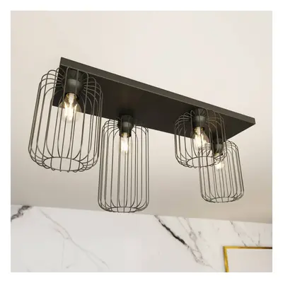 EMIBIG LIGHTING Stropní svítidlo Barn, 4 světla, 83 cm, černá, kov, E27