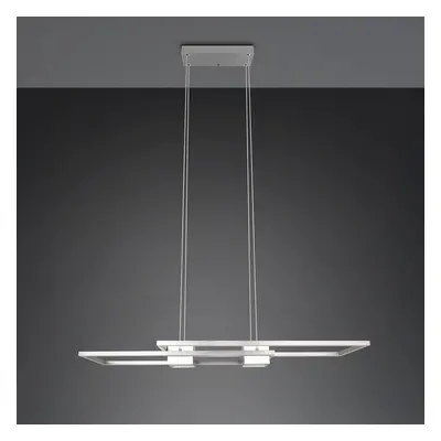 Trio Lighting Závěsné svítidlo Albany LED, nikl, 100 x 28 cm, hliník, stmívatelné CCT