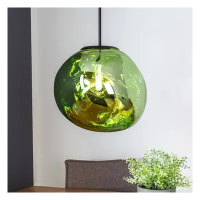 Eco-Light Závěsné svítidlo Canopus, zelené, Ø 36 cm, sklo, E27