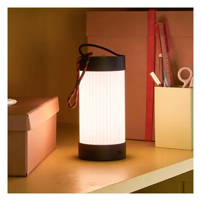 Hübsch HÜBSCH LED dobíjecí stolní lampa Camp černá, sklo, železo, IP44