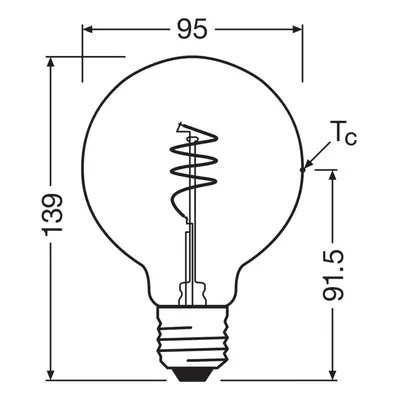 OSRAM OSRAM LED Vintage G95 E27 3,4W 827 Spiral Filament zlatá