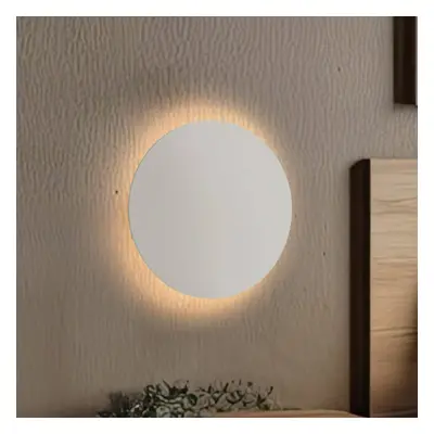 TK Lighting Nástěnné svítidlo Luna, béžová barva, nepřímé světlo, Ø 30 cm, ocel