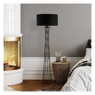 Opviq Stojací lampa Tall 13470, černá, plátno, výška 175 cm