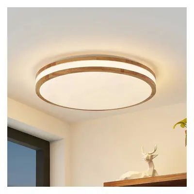 Lindby Lindby LED stropní svítidlo Emiva, 50 cm, CCT, dálkové ovládání, dřevo