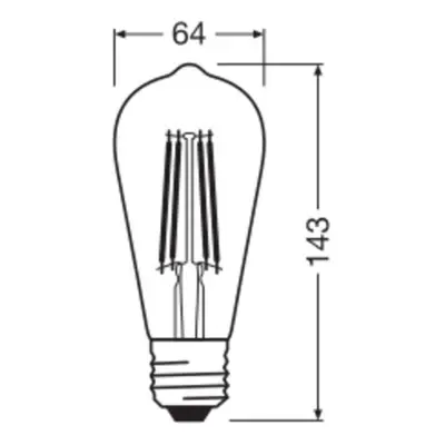 OSRAM OSRAM LED Vintage 1906 Edison, zlatá, E27, 7,2 W, 824, stm.