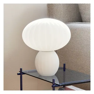 Hübsch HÜBSCH Kumu stolní lampa, bílá, sklo, E14, výška 28 cm