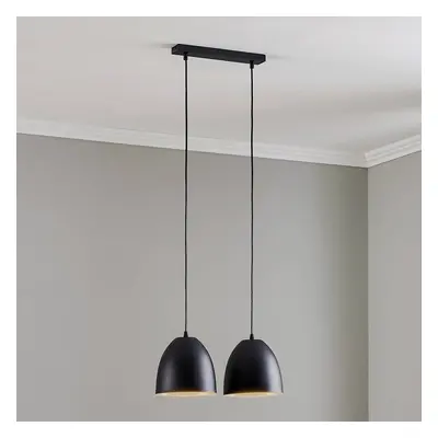 EMIBIG LIGHTING Závěsné světlo Lenox, dva zdroje, černá/zlatá