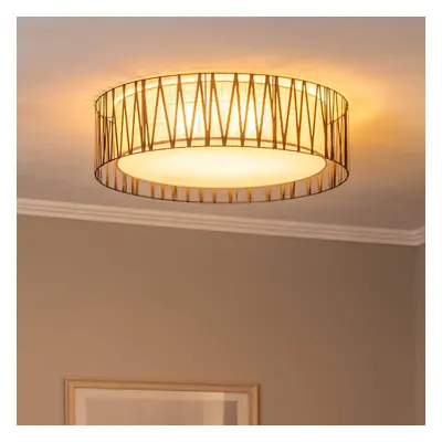 TK Lighting Stropní svítidlo Harmony, černé, přírodní juta, Ø 72 cm