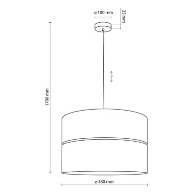 TK Lighting Závěsná lampa Nicol, černá/dřevěný efekt, Ø 38 cm, 1 světlo, 1 x E27