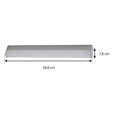 Lindby LED koupelnové a zrcadlové svítidlo Philippa, hranaté, 58 cm, hliník