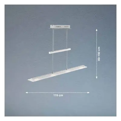 FISCHER & HONSEL Závěsné svítidlo LED Tenso, nikl, 115 cm, kov, CCT, stmívač