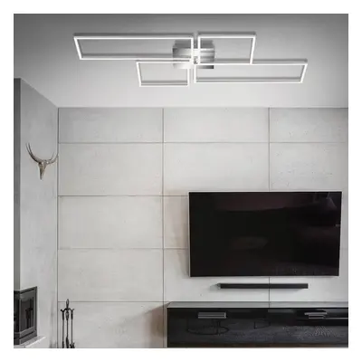 Briloner LED stropní světlo Frame CCT chrom-hliník 110x54cm