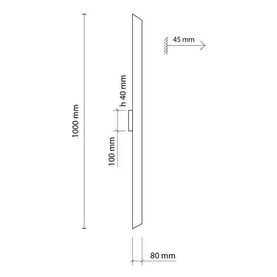 TK Lighting Nástěnné svítidlo Navi LED, bílé, výška 100 cm, kov, 3 000 K