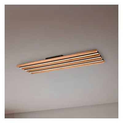 Trio Lighting LED stropní svítidlo Fontana 114 x 30 cm dřevo/černá barva dřevo/kov