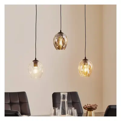 EMIBIG LIGHTING Závěsné Starla rovné 3 zdroje grafit/jantar/čirá