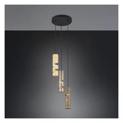 Trio Lighting Závěsná lampa Stream, vícebarevná, Ø 28 cm, 3 světla, kov, GU10