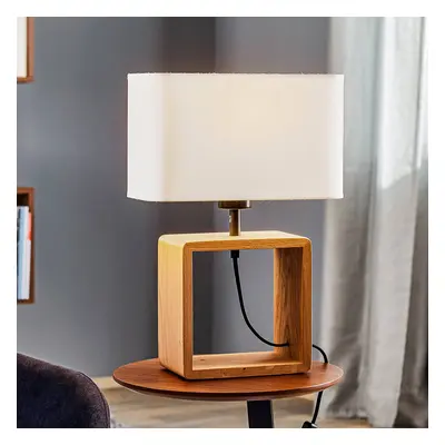 BRITOP Stolní lampa Canvas, dub naolejovaný