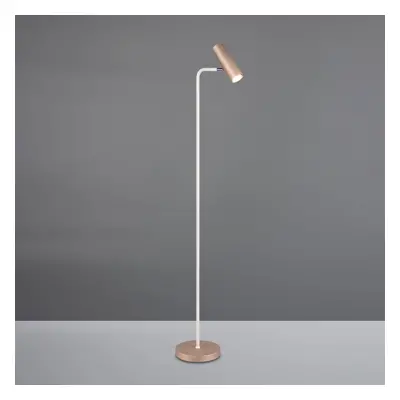 Trio Lighting Stojací lampa Marley, hnědá/světle šedá, výška 151 cm, kovová