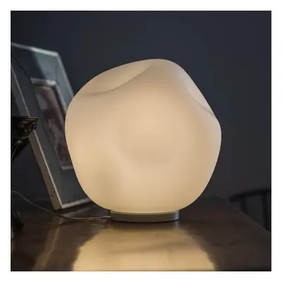 Foscarini Stolní lampa Foscarini Hoba Midi, Ø 19 cm, vypínač, sklo