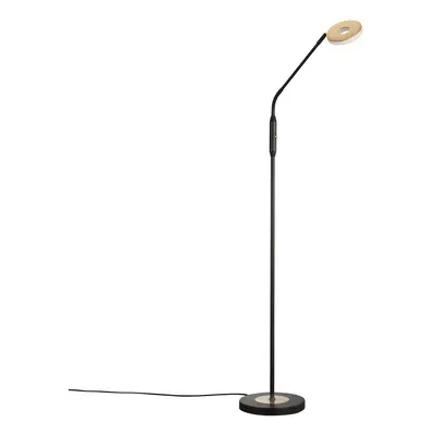 FISCHER & HONSEL LED stojací lampa Dent, černá/zlatý list, 150 cm, CCT, 1 světlo.