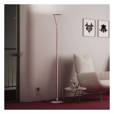 Fabbian Fabbian LED stojací lampa Rio, bílá, stmívatelná, 3 000 K, kovová