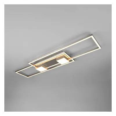 Trio Lighting LED stropní svítidlo Albany, nikl, 100 x 28 cm, hliník CCT stmívatelné