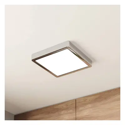 EGLO LED stropní svítidlo Fueva 5 IP44 3000K chrom 21x21cm