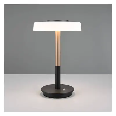 Trio Lighting LED stolní lampa Celeste bílá/hnědá 35 cm sklo/kov Touchdim