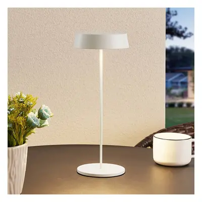 Lucande Nabíjecí stolní lampa Lucande LED Tibia, bílá, hliník, USB, IP54