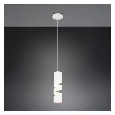 Trio Lighting Závěsné světlo Stream, bílé, Ø 8 cm, kov, GU10