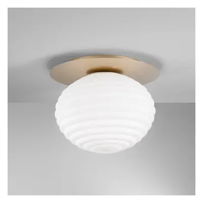 Eco-Light Stropní svítidlo Ripple, zlatá/opálová, Ø 35 cm